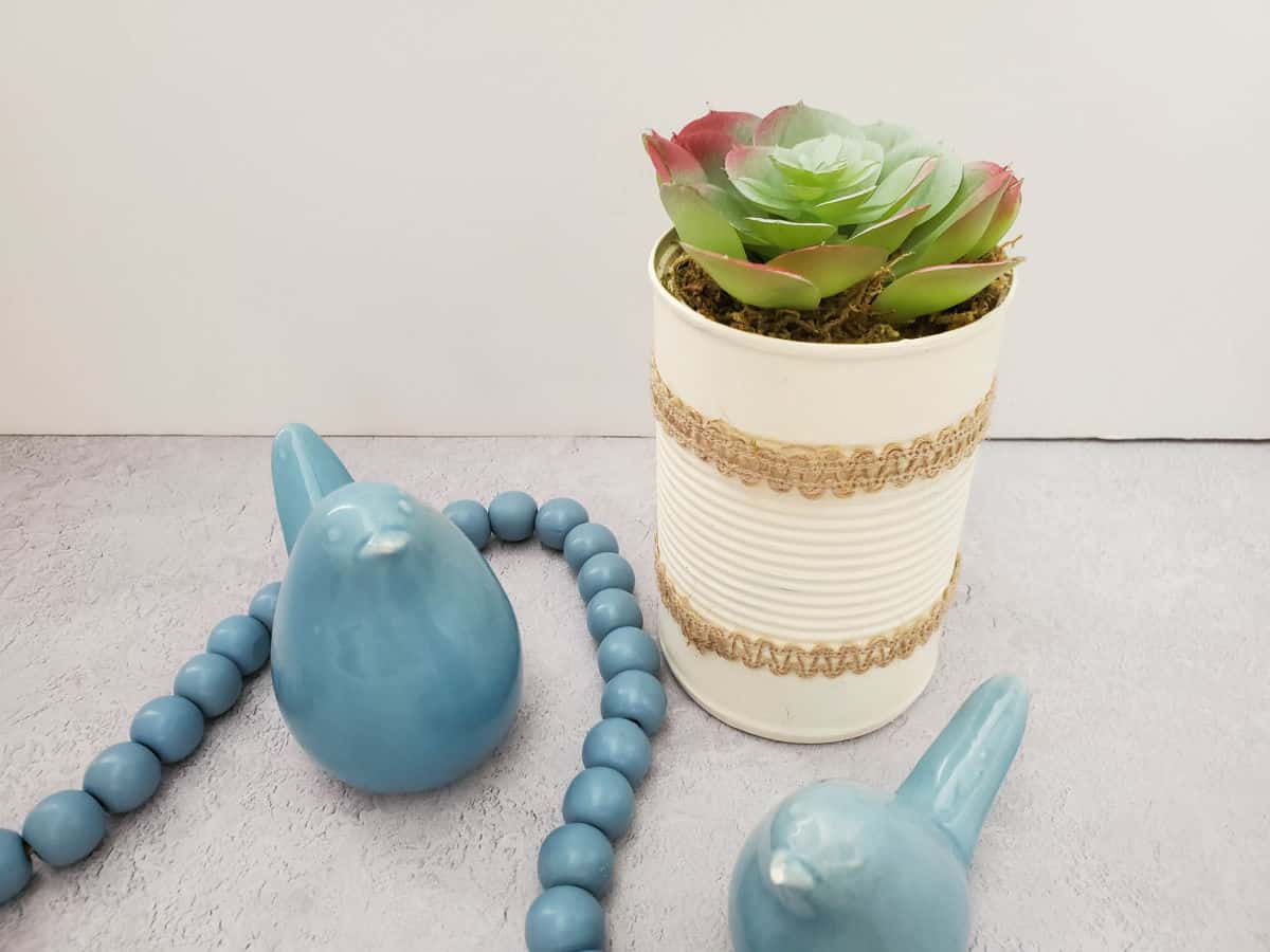 tin can craft with succulent