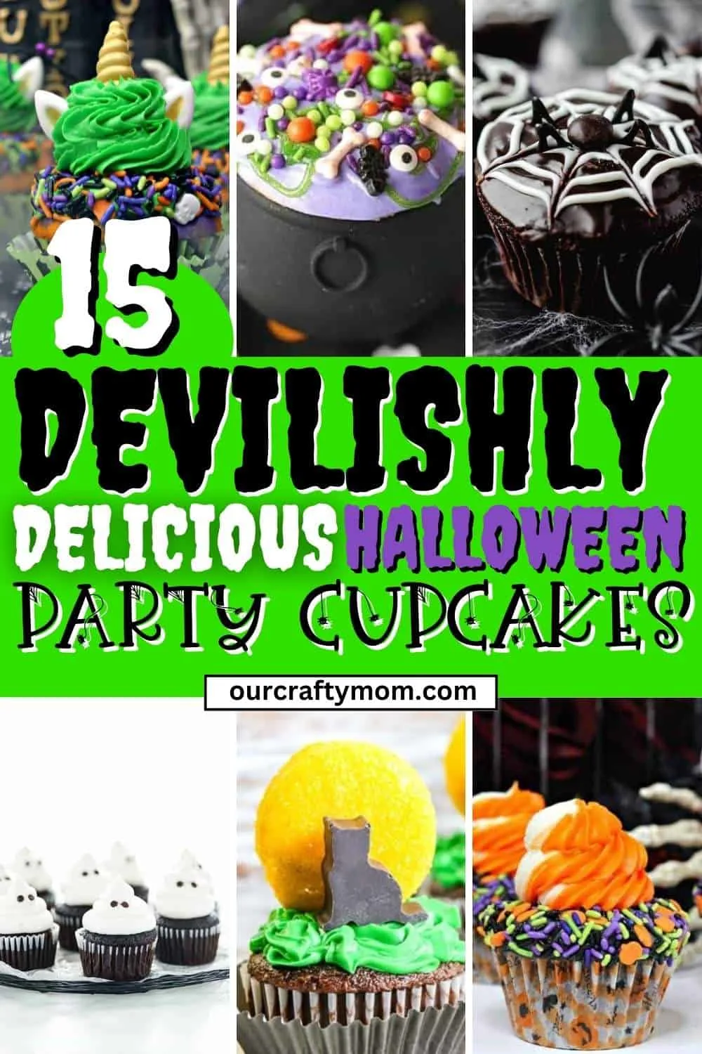 Halloween cupcakes pin collage
