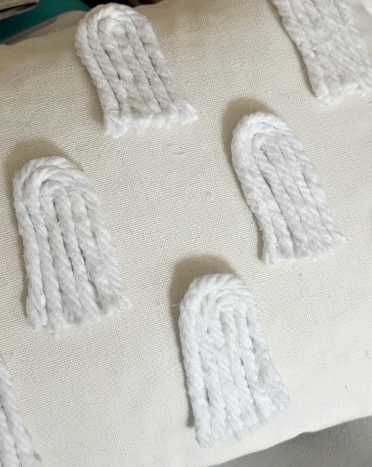 close up of ghosts on pillow