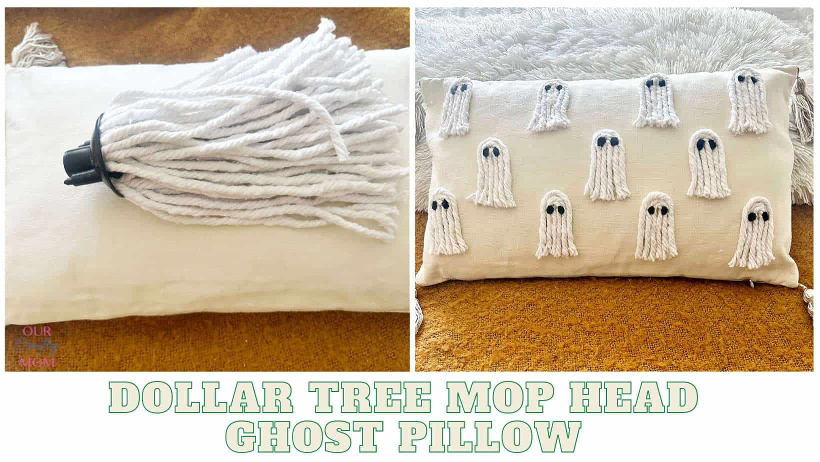dollar tree mop head ghost pillow