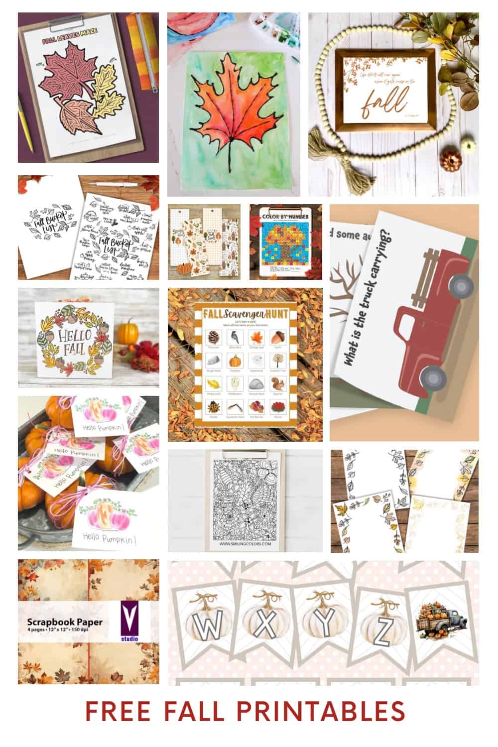 Fall printables collage