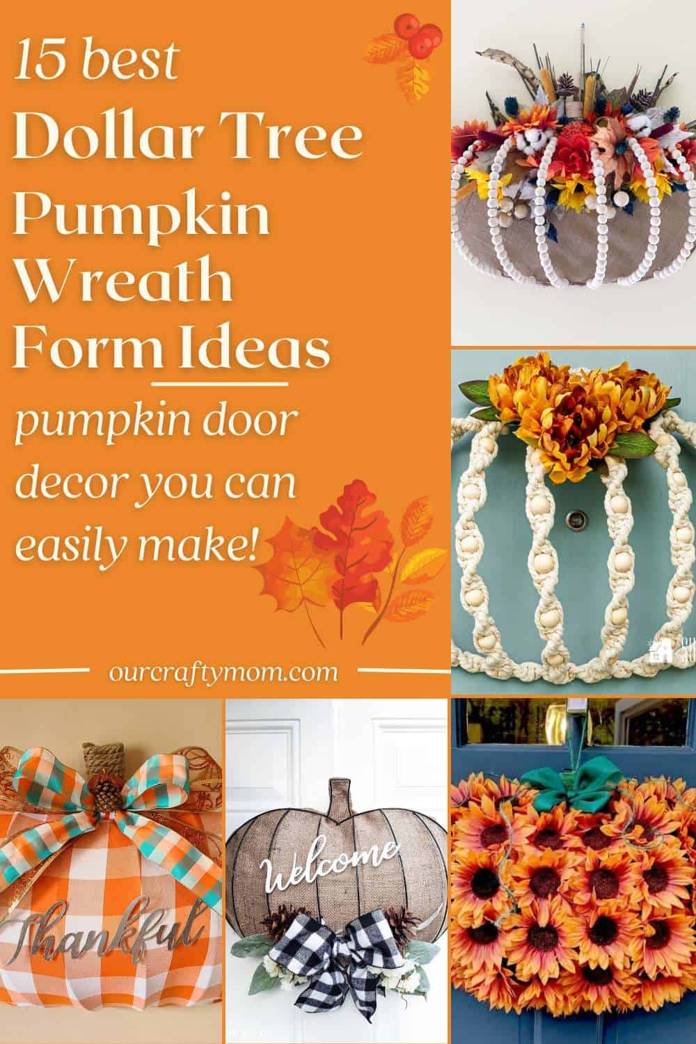 pin collage pumpkin wreaths from dollar tree