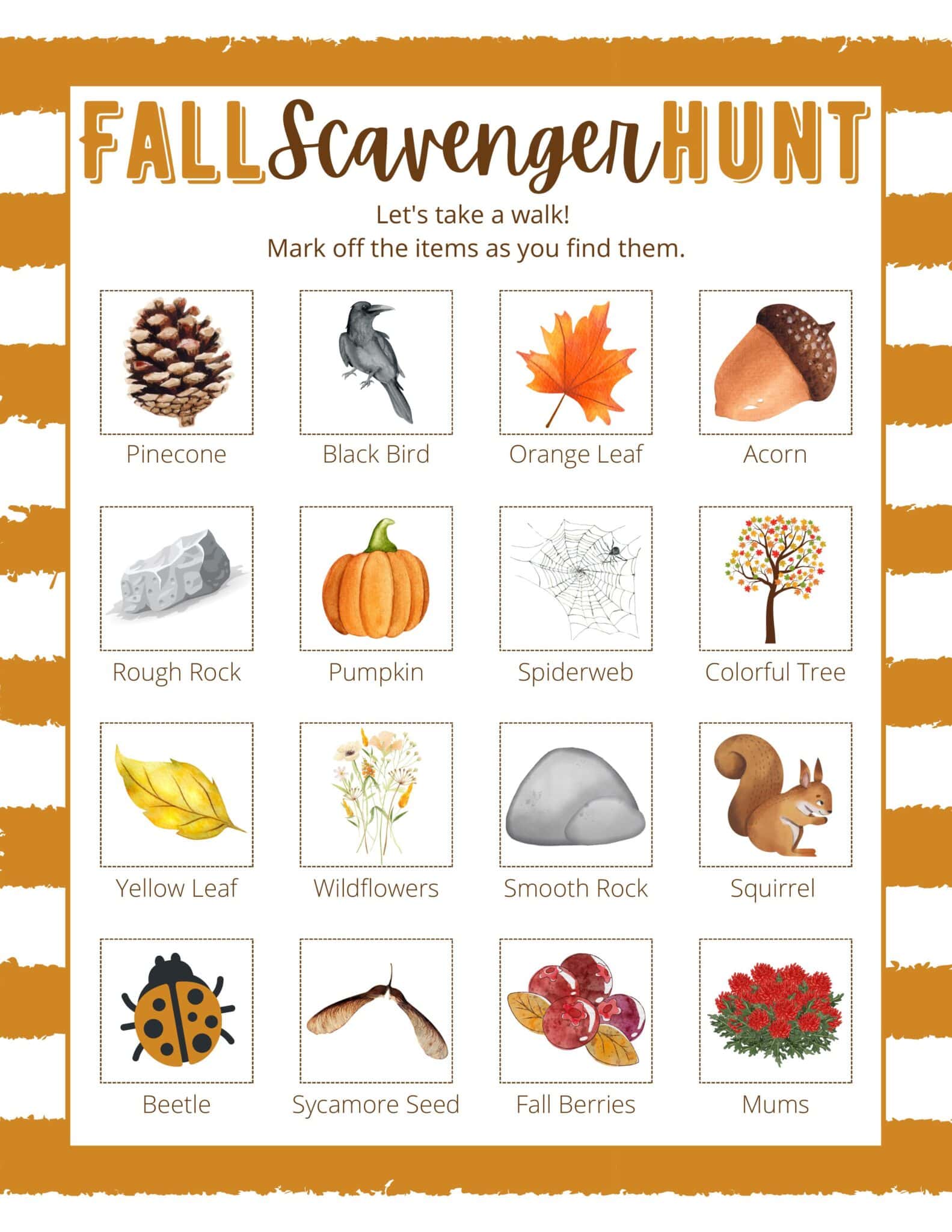 Fun Fall Scavenger Hunt Free Download For Kids