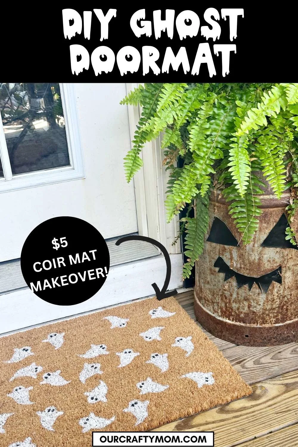 diy ghost halloween doormat with ghost wood cut out from xtool m1