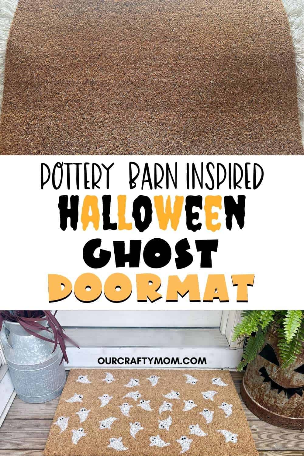 pottery barn inspired halloween doormat