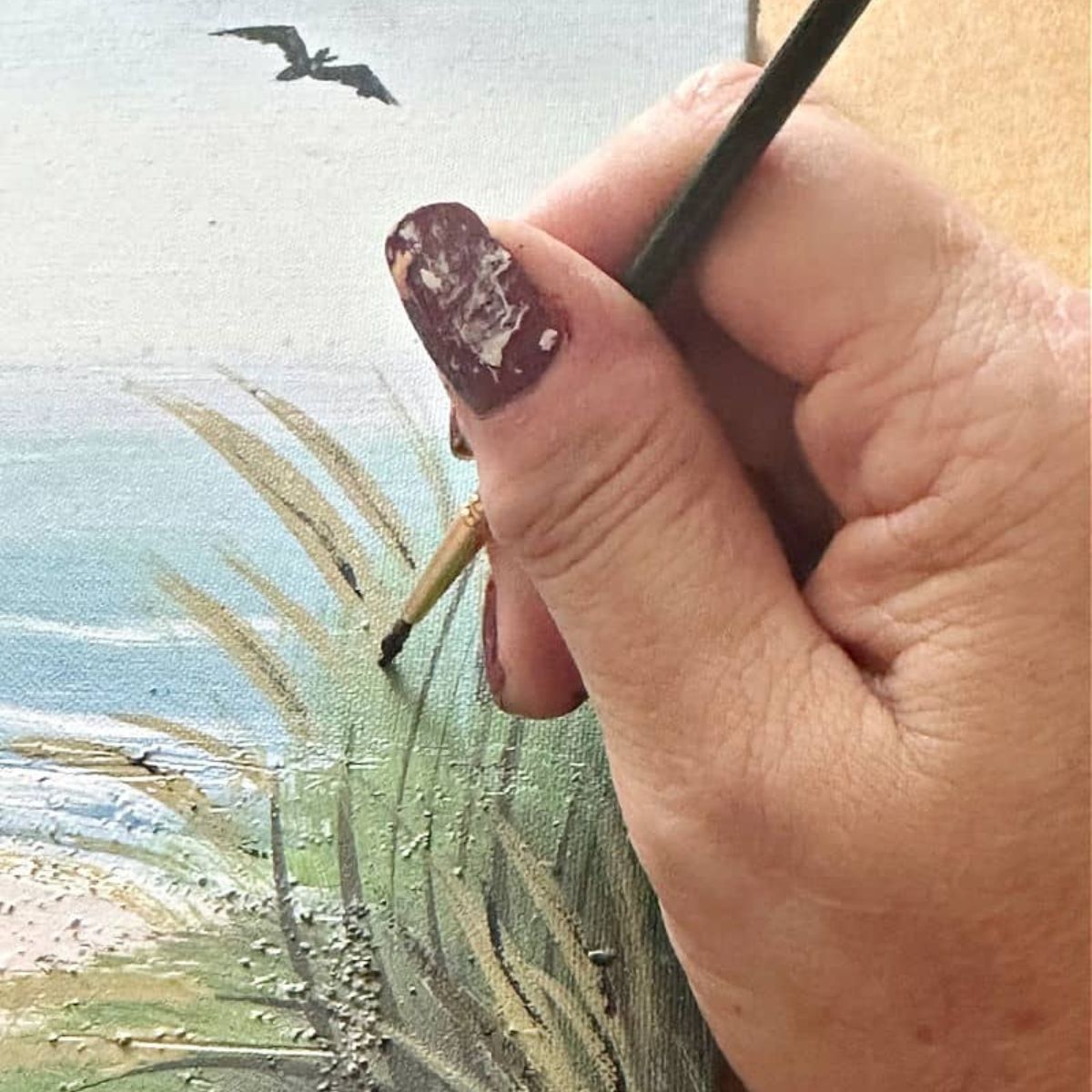 painting detail on canvas