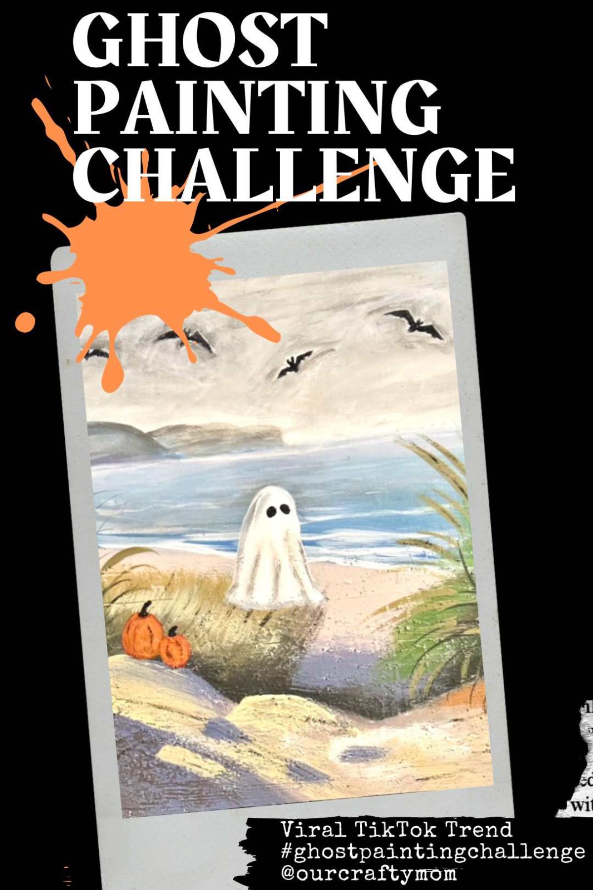ghost painting with text overlay
