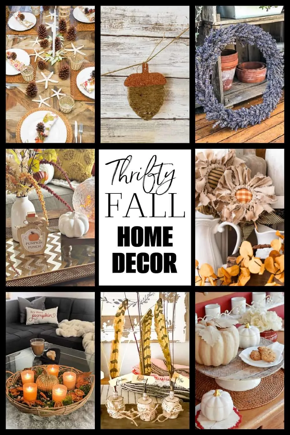 thrifty style team pin collage for fall home decor