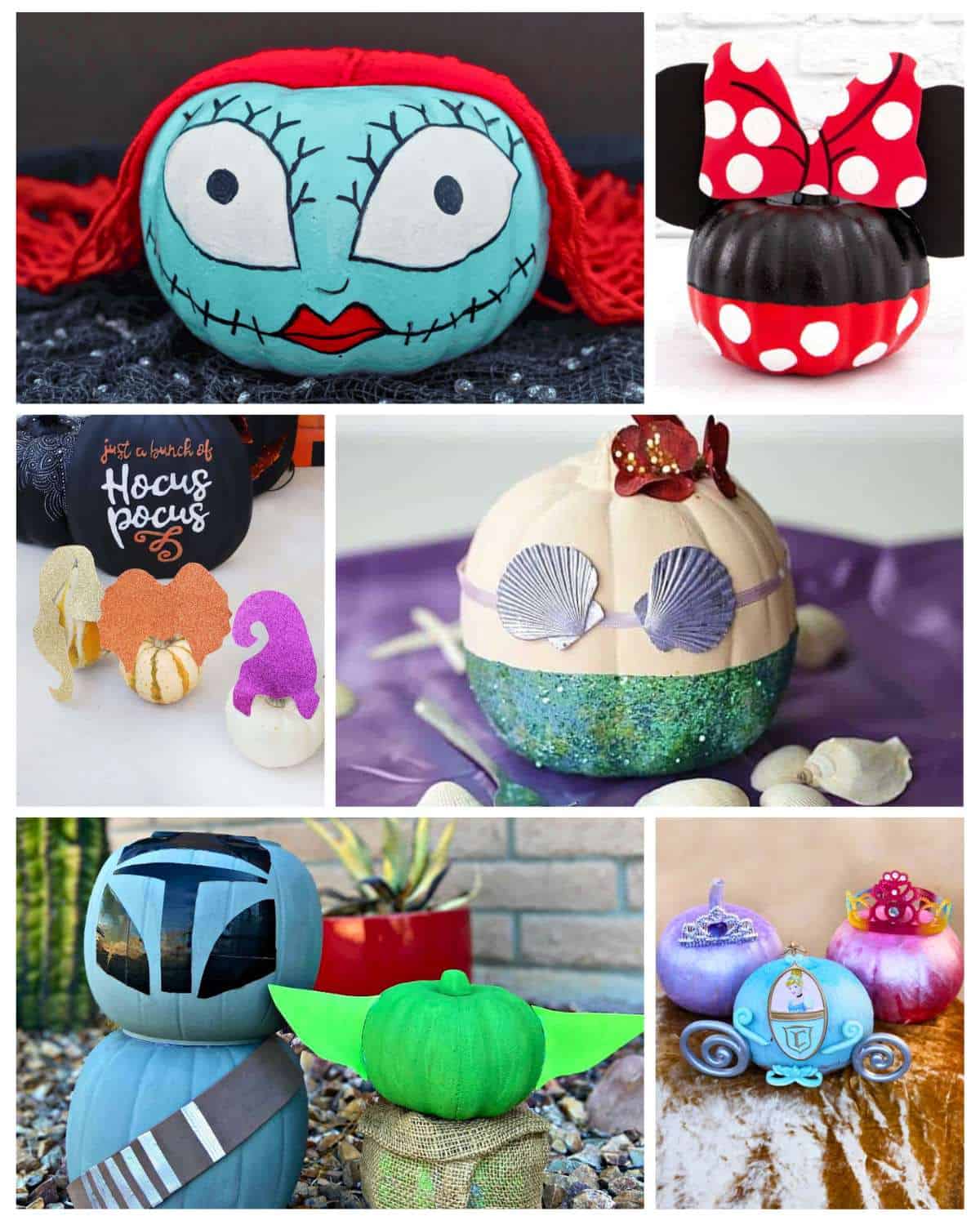Disney pumpkin painting ideas feature image collage