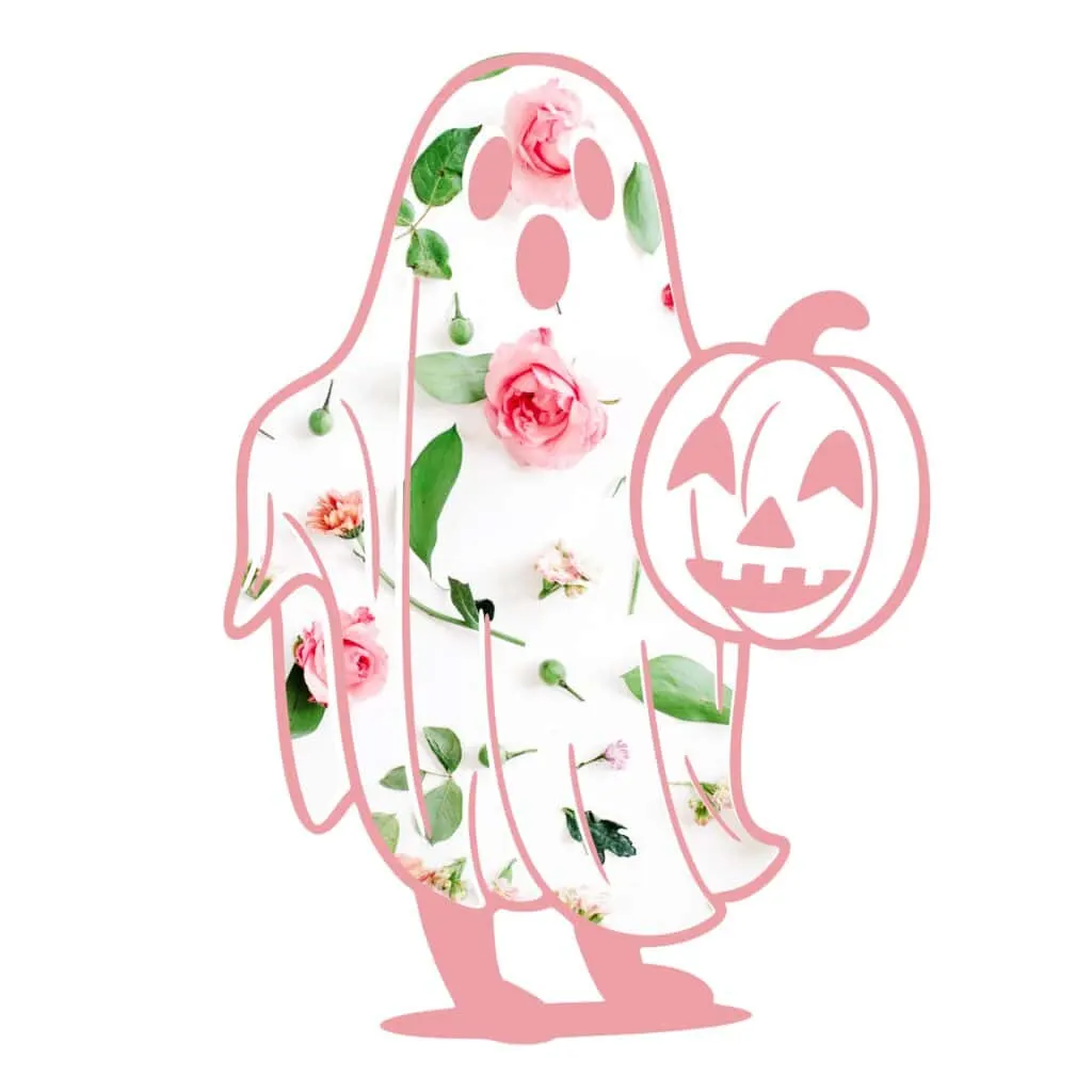 floral ghost template Halloween clip art