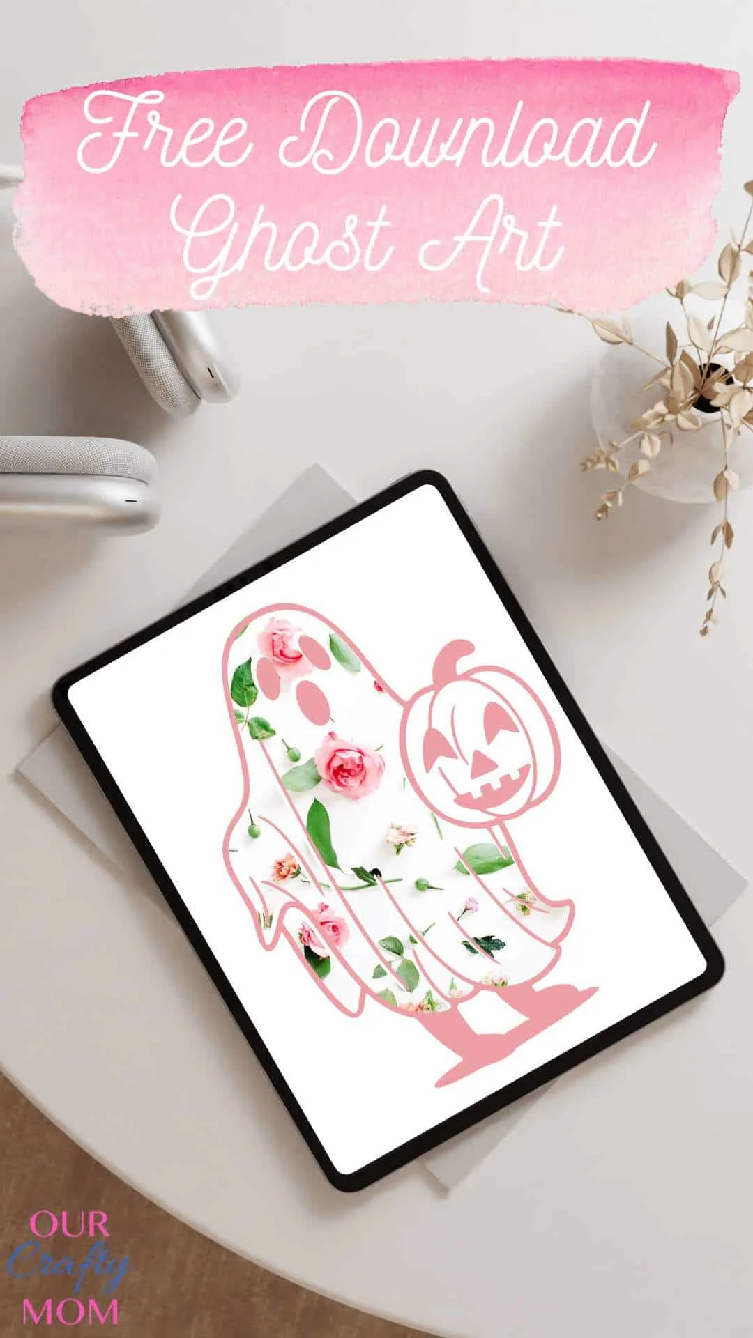Ghost template with flowers