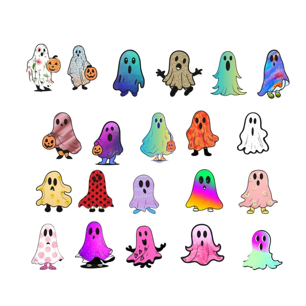 colorful ghost halloween clip art download