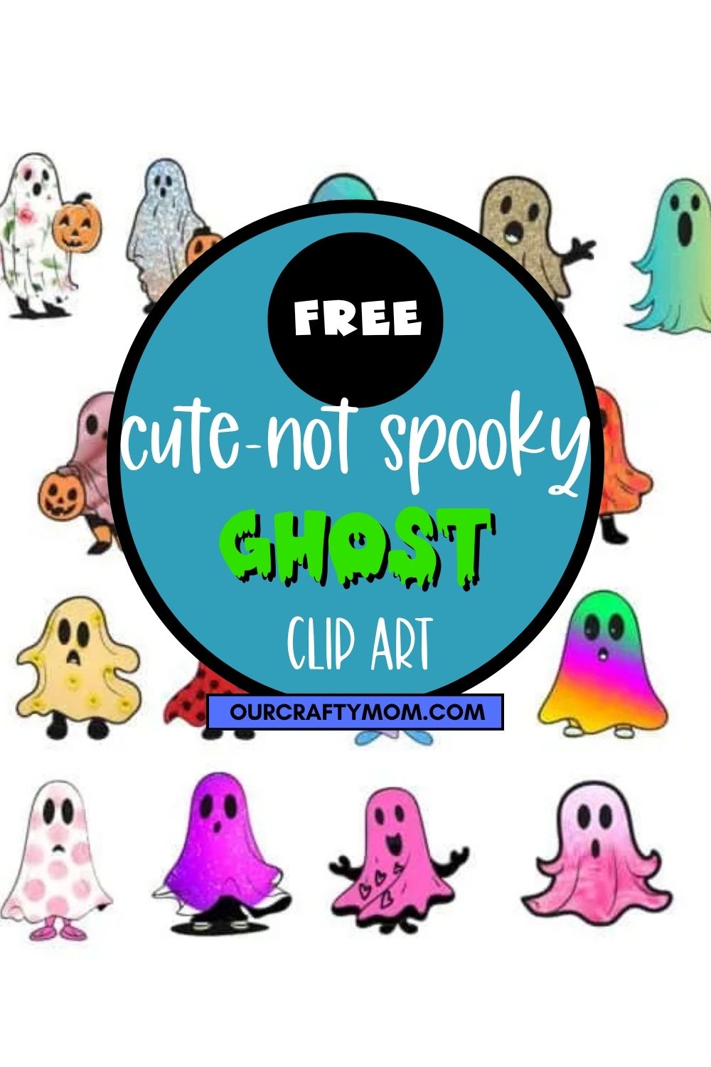 Free printable ghost template for Halloween cut outs