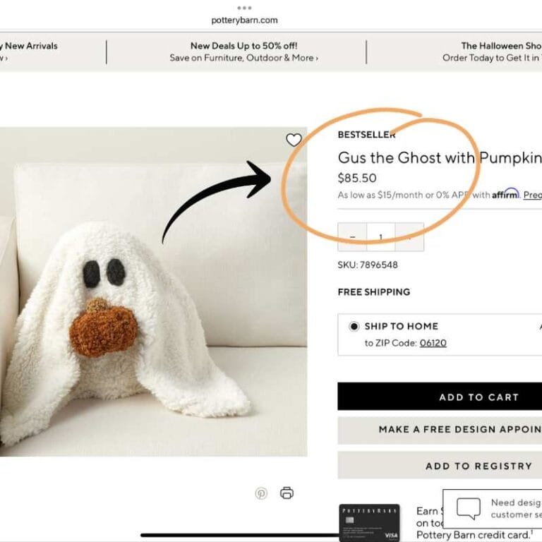 How to Make an Affordable Pottery Barn Ghost Pillow Dupe