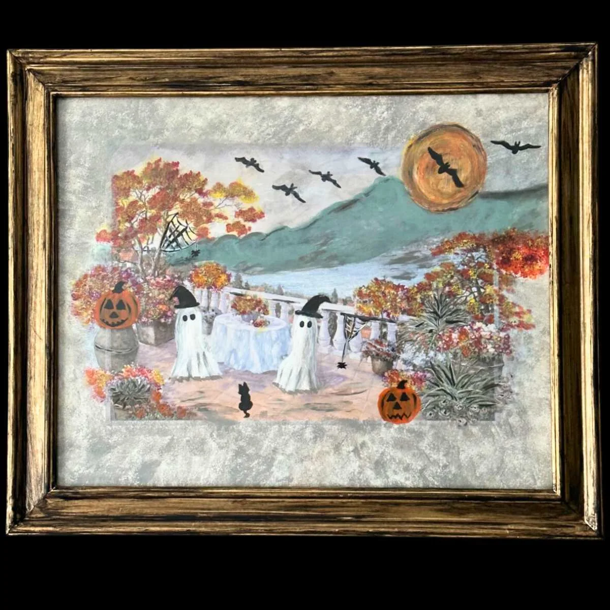 finished thrifted ghost painting