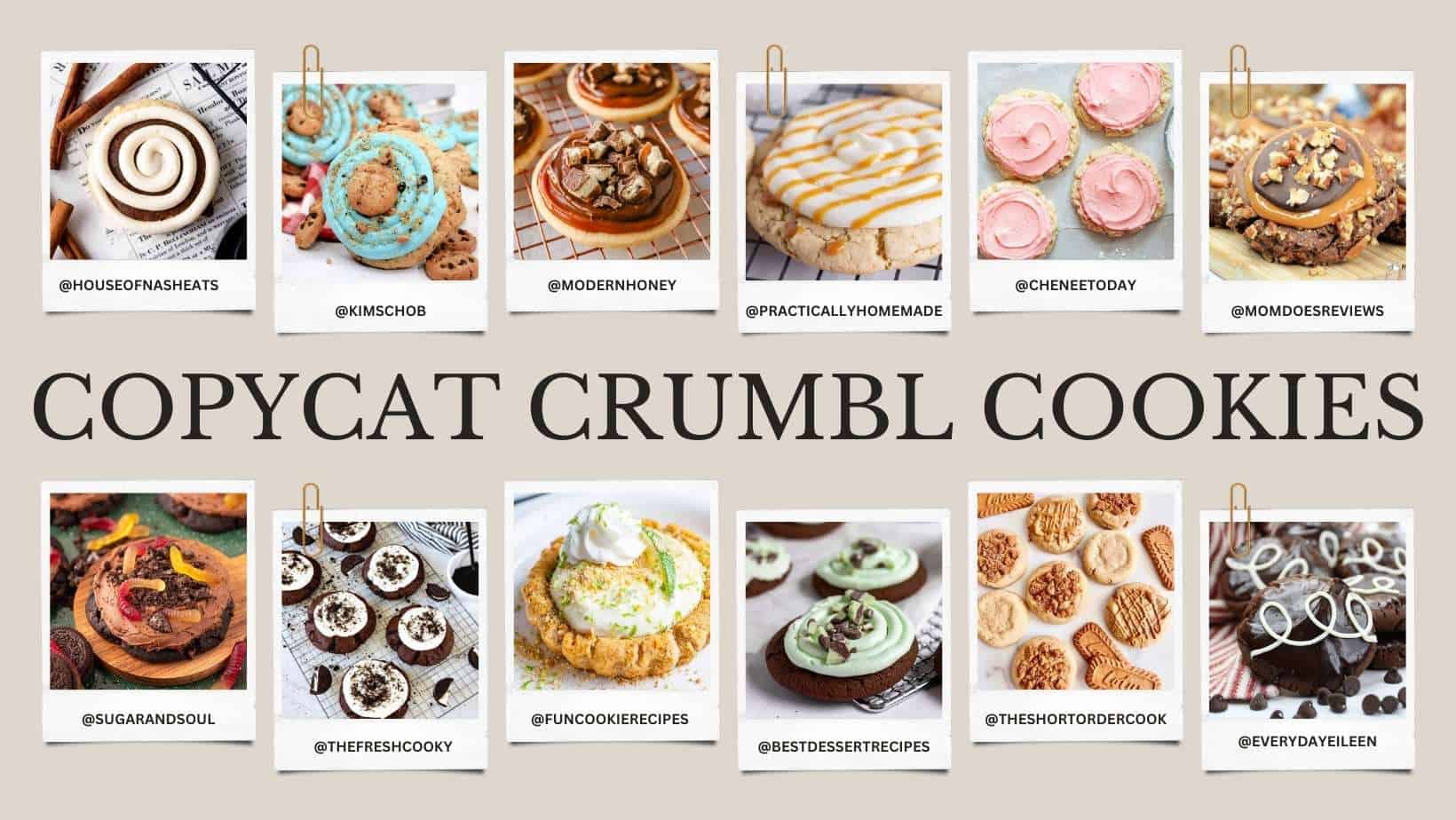 Crumbl cookie copycat recipe collage