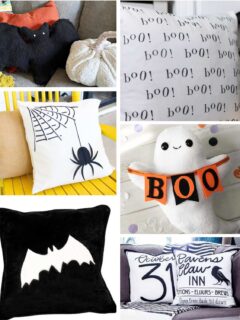 DIY Halloween pillows collage
