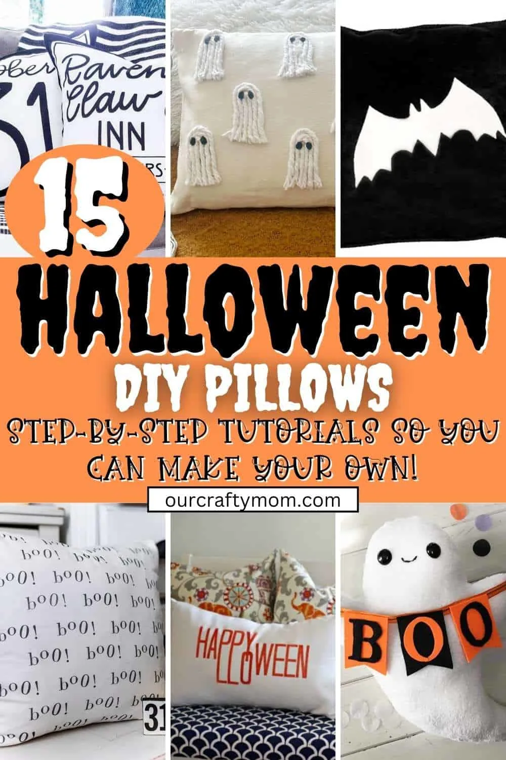 pin collage DIY Halloween pillows
