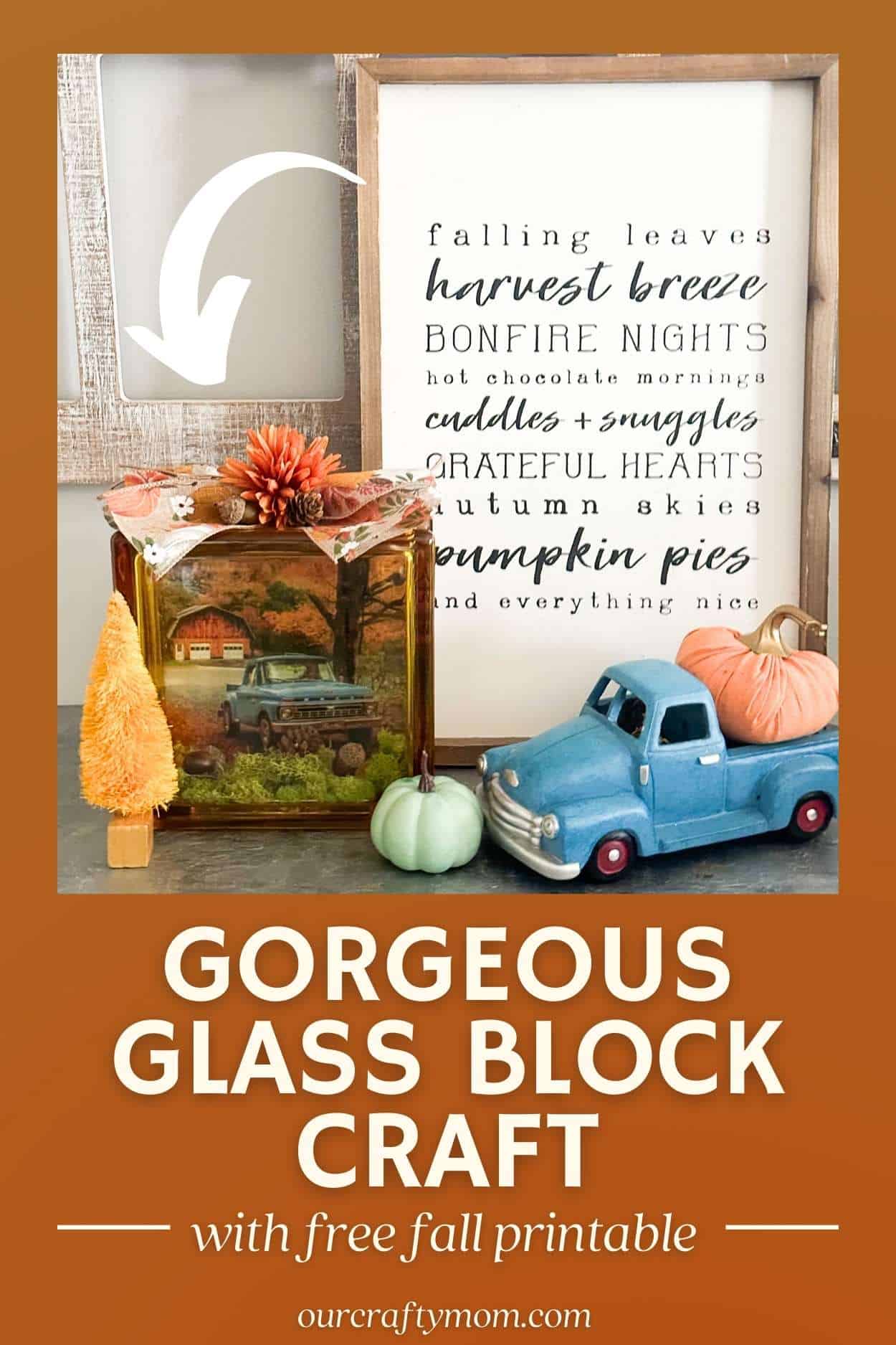 pin image glass block craft with text