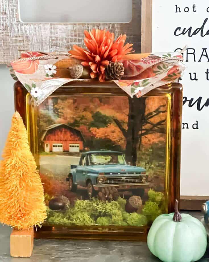 Gorgeous Glass Block Crafting with Free Fall Truck Printable