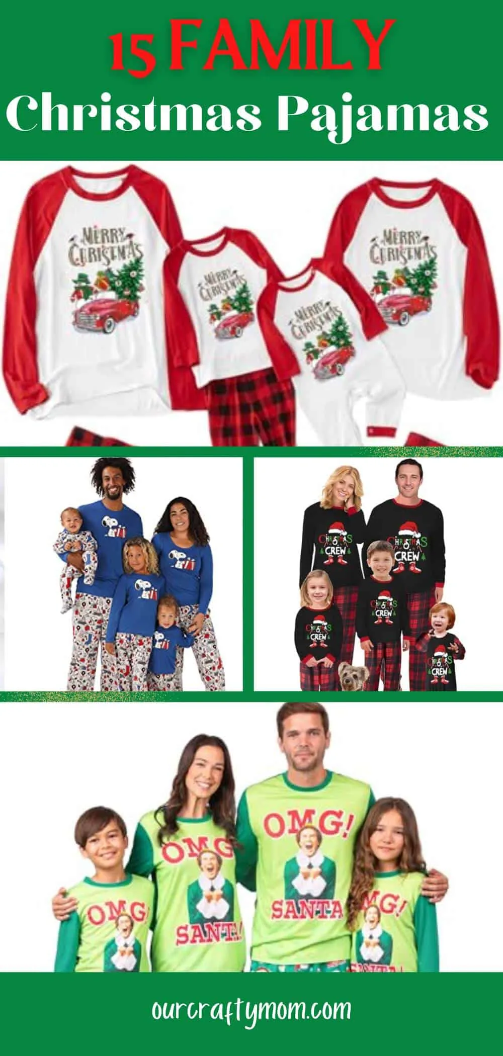 Pin collage family Christmas pajamas