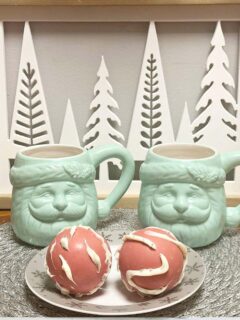 christmas hot cocoa bombs with santa mugs