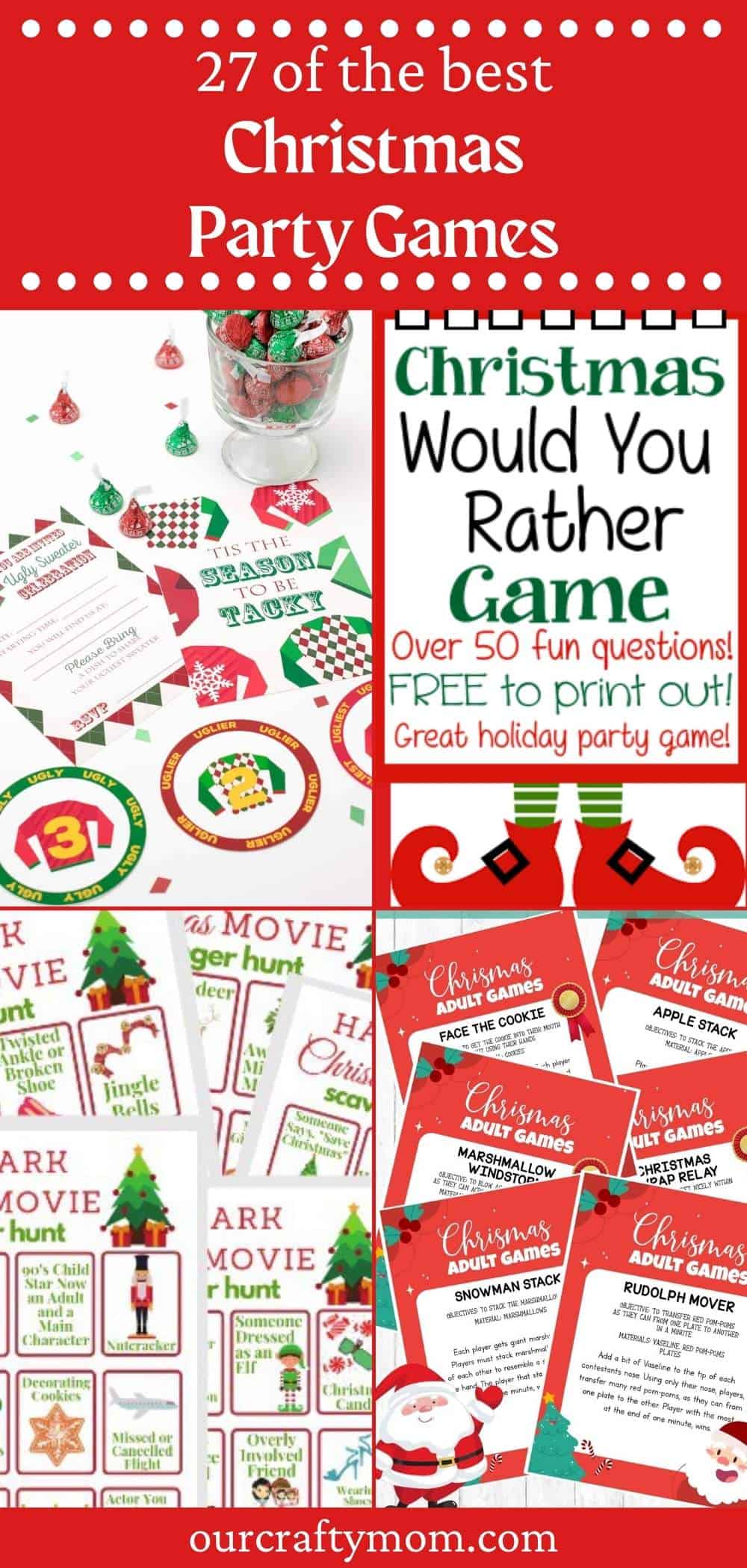 christmas party games pin collage