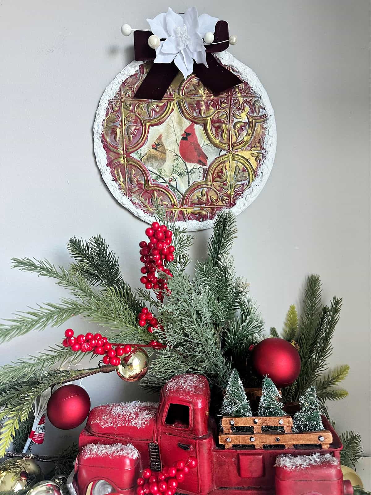 dollar tree christmas with with red cardinal printable