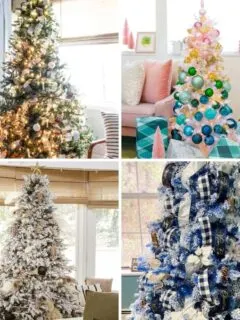 collage of 4 Christmas trees