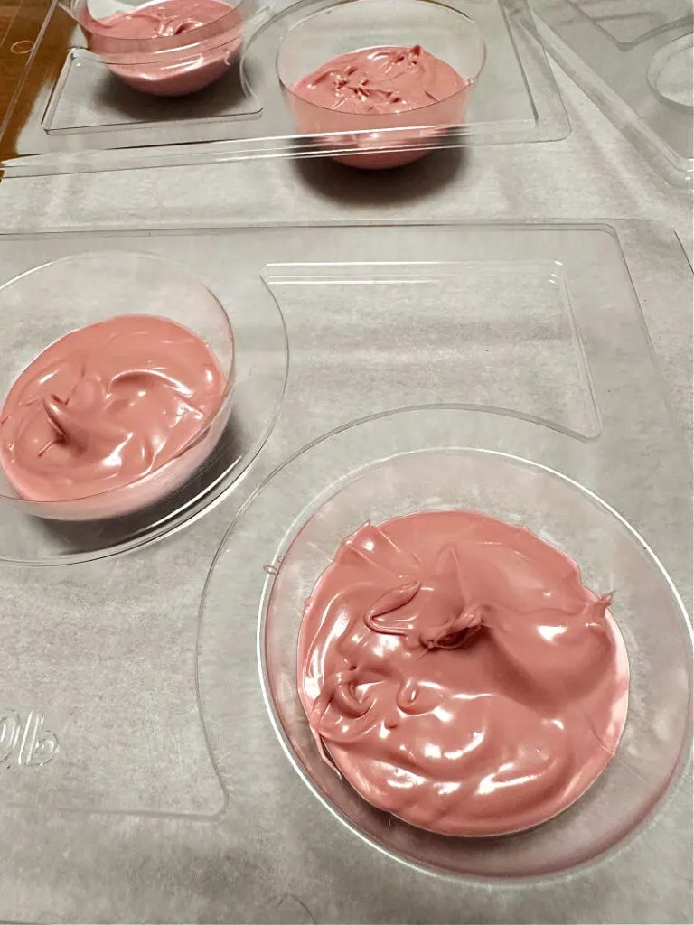 melted chocolate in mold