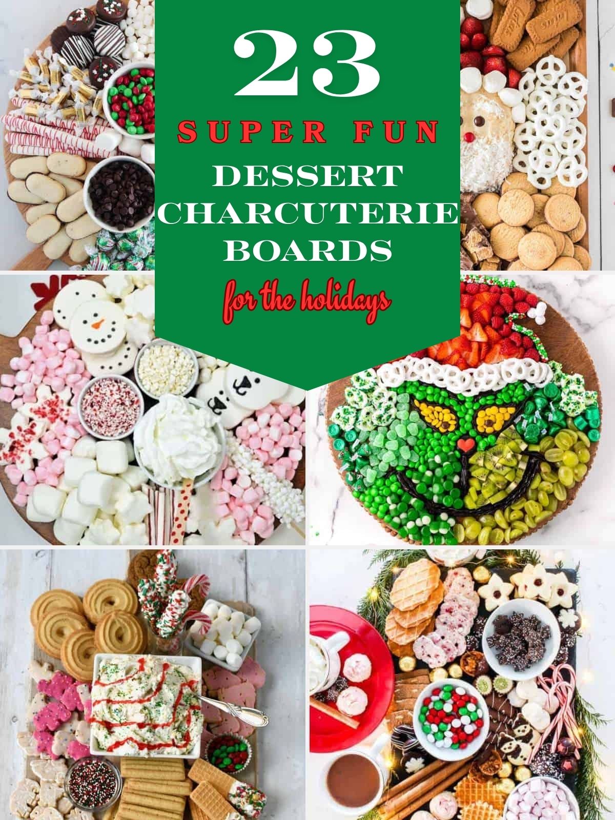 6 image collage christmas charcuterie boards