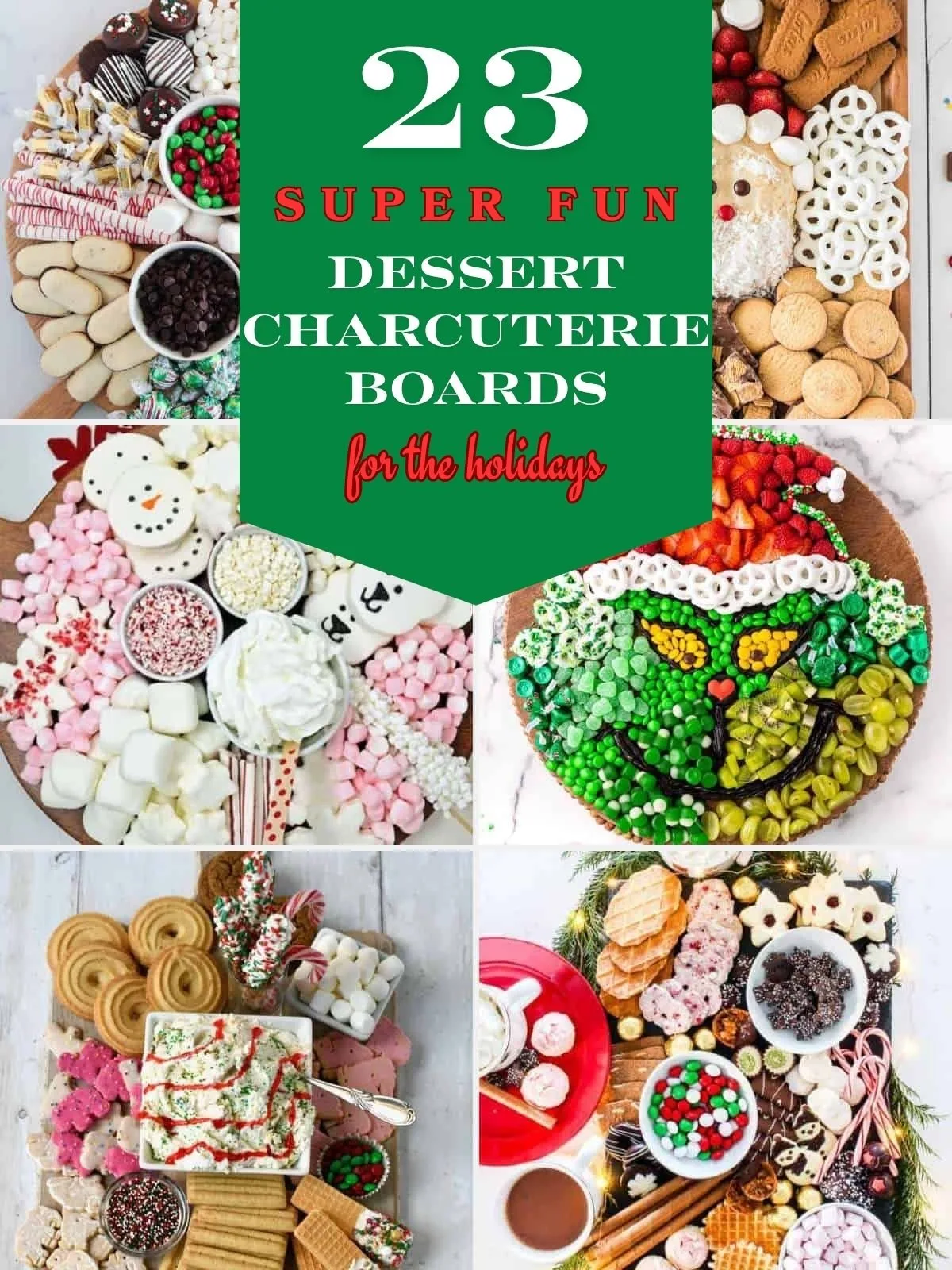 6 image collage christmas charcuterie boards