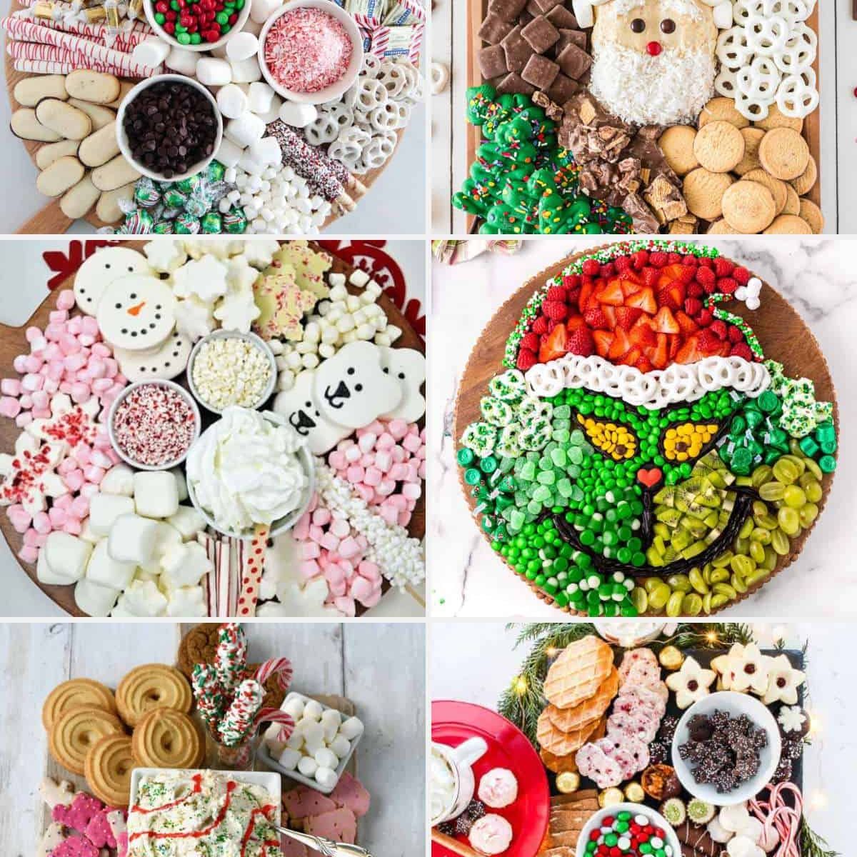 Christmas Dessert Charcuterie Board Ideas collage