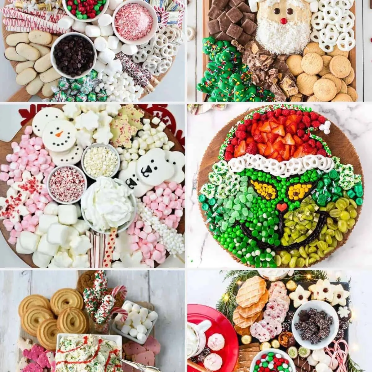 Christmas Dessert Charcuterie Board Ideas collage