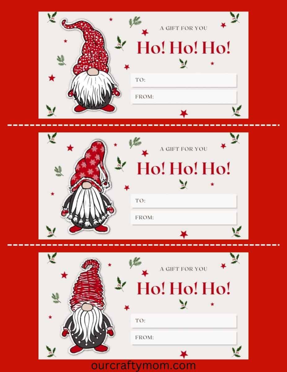 Cute Gnome Christmas Gift Tags Free Printable