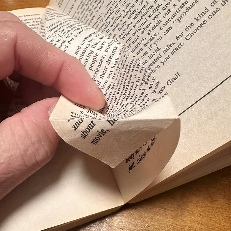 fold book page under