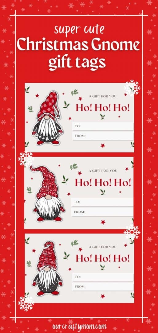 Cute Gnome Christmas Gift Tags Free Printable