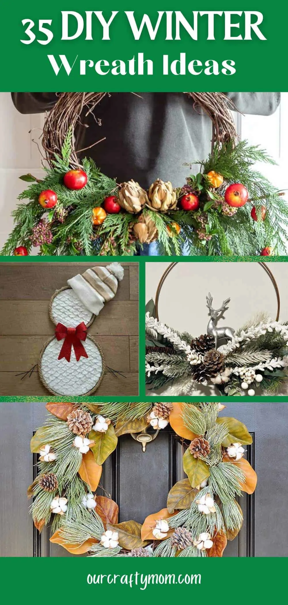 winter wreaths pin collage
