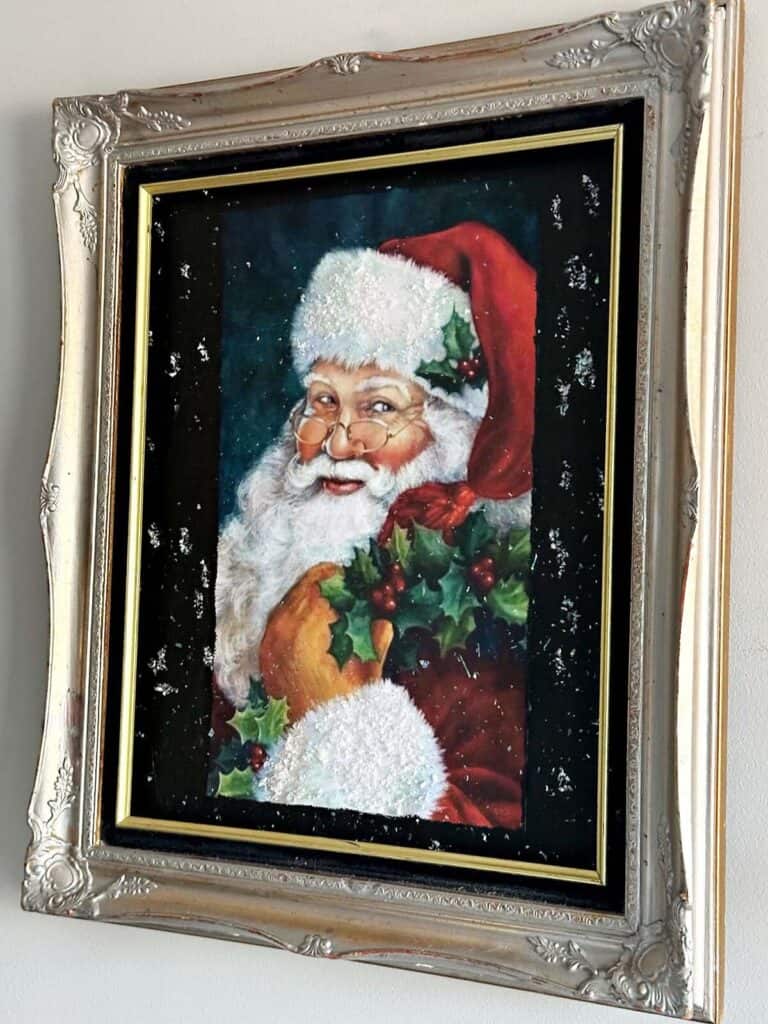 Santa Christmas wall art with decoupage