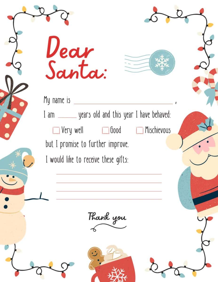 Santa’s Good Behavior Certificate Free Christmas Printable