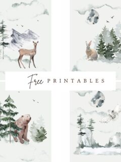 set of 4 winter animal printables