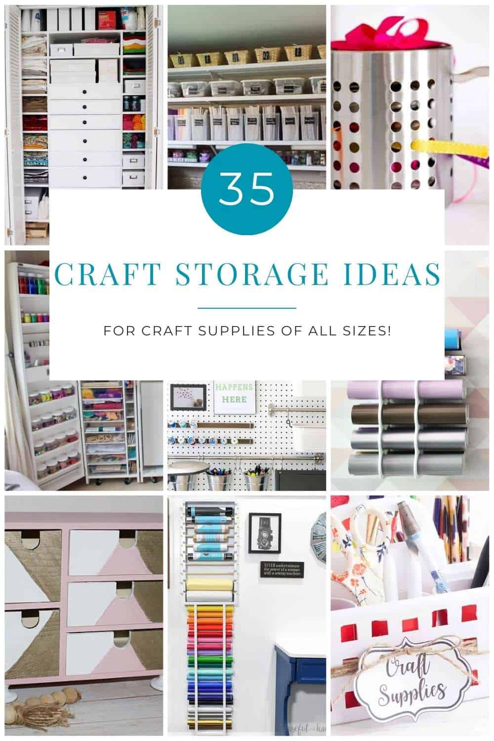 pin collage with text craft storage