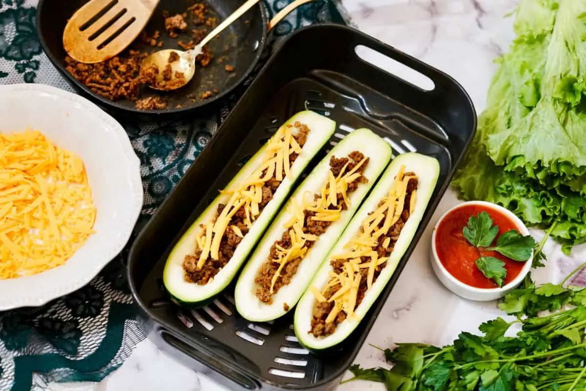 taco boats with taco meat