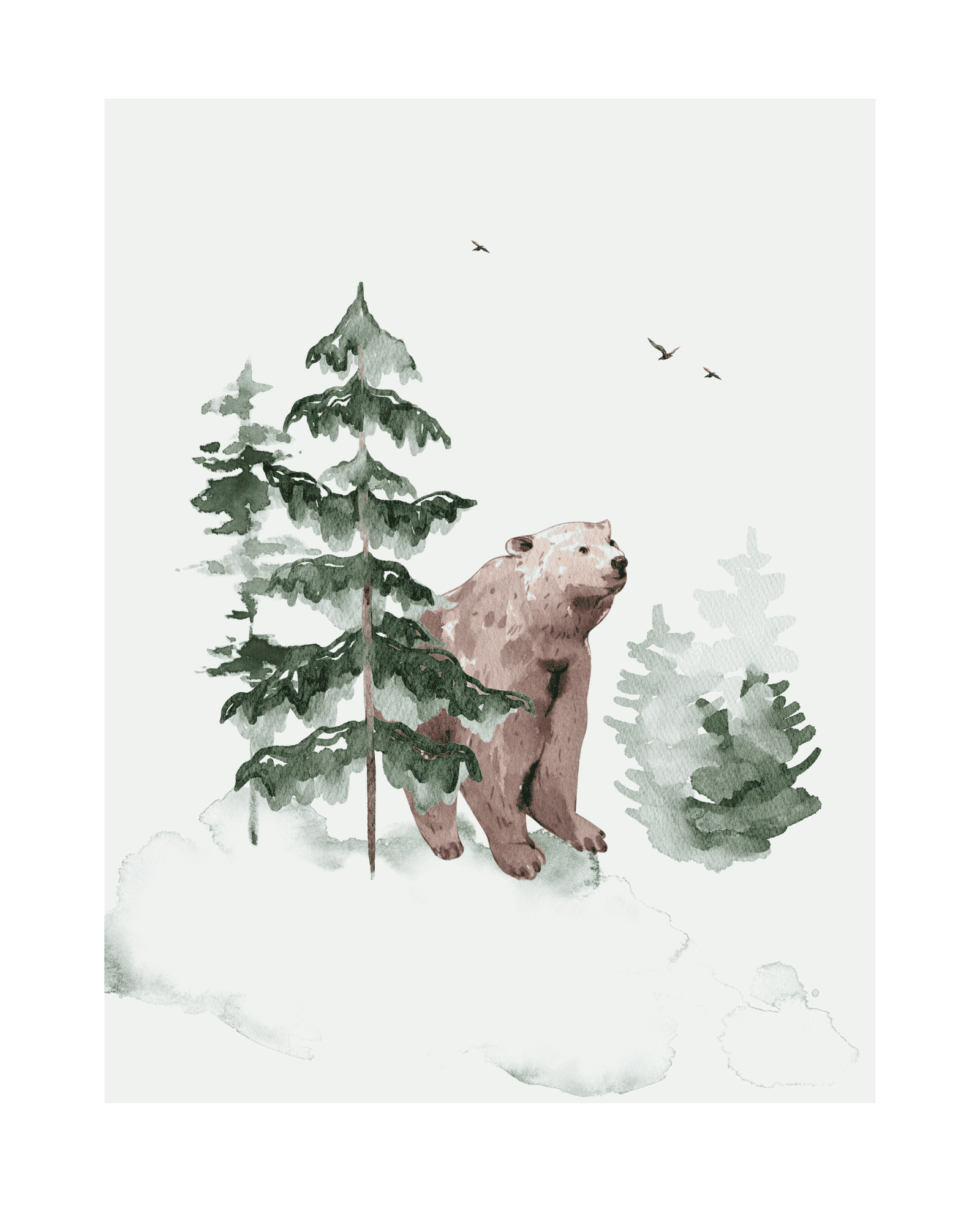 winter bear wall art