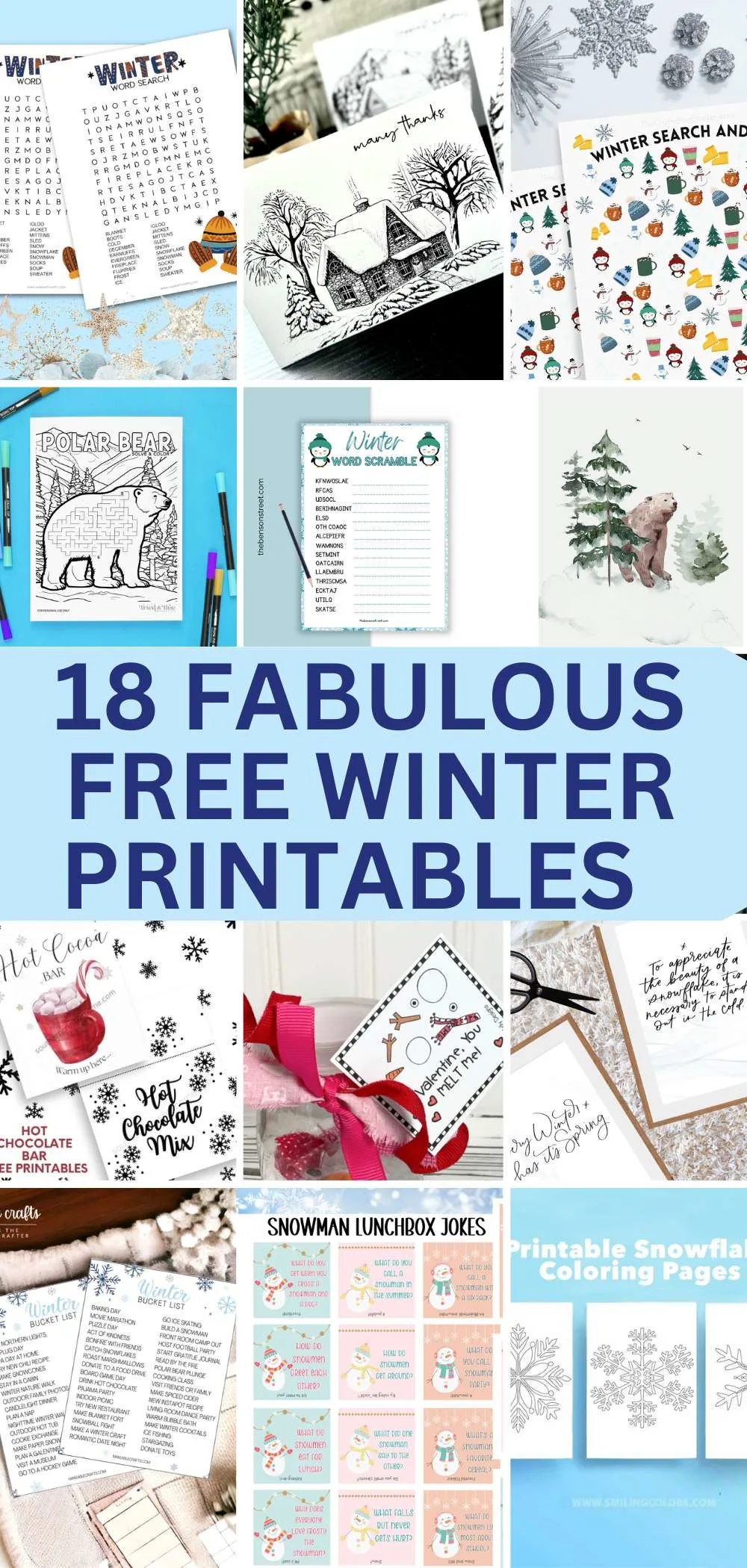 pin collage winter printables