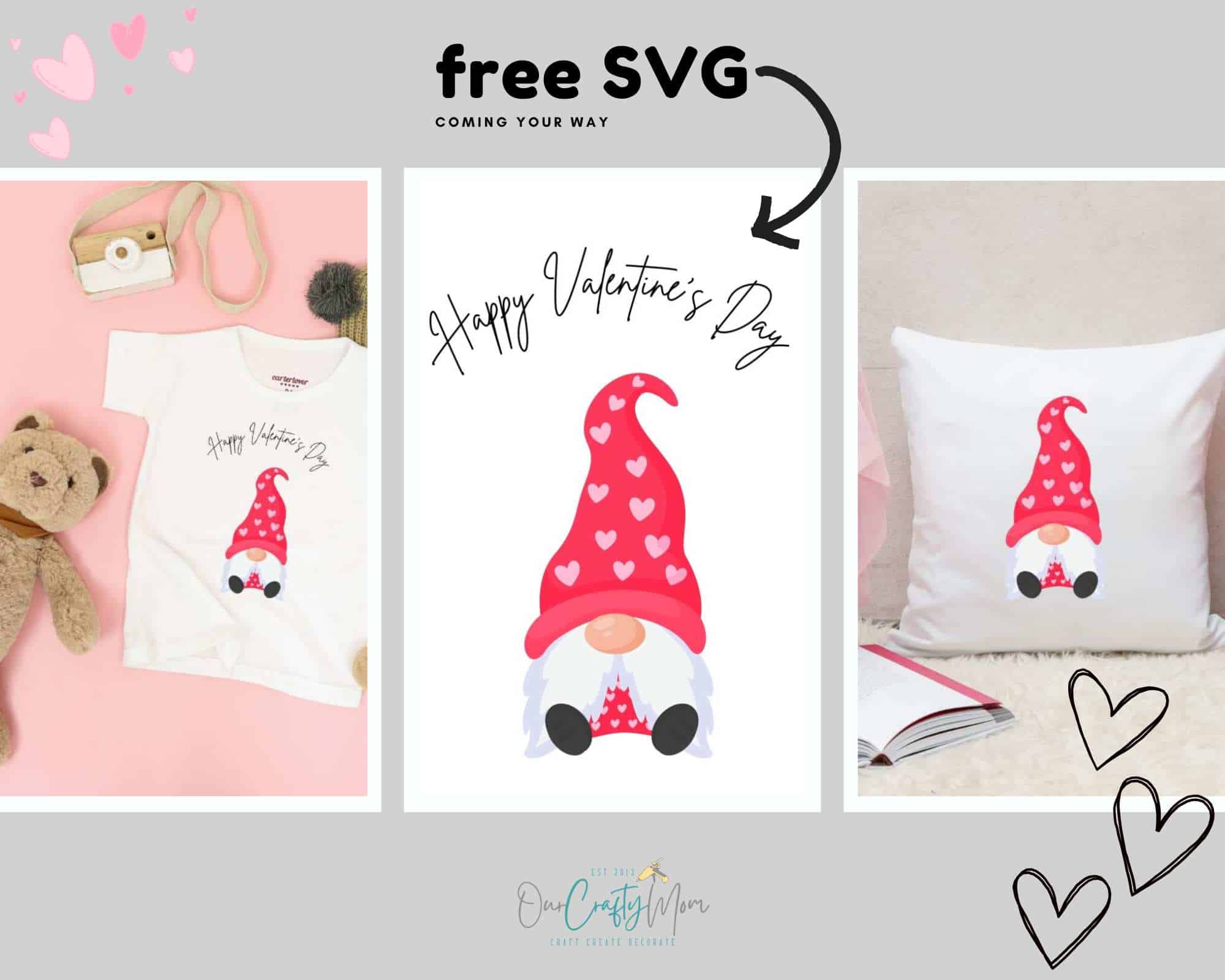 Valentine Gnome SVG: Spread love with this cute and whimsical Valentine's Day gnome design. Download the free digital files today!