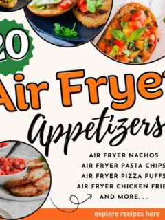 air fryer appetizers with text
