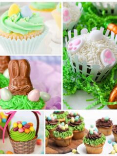 collage with Easter cupcakes