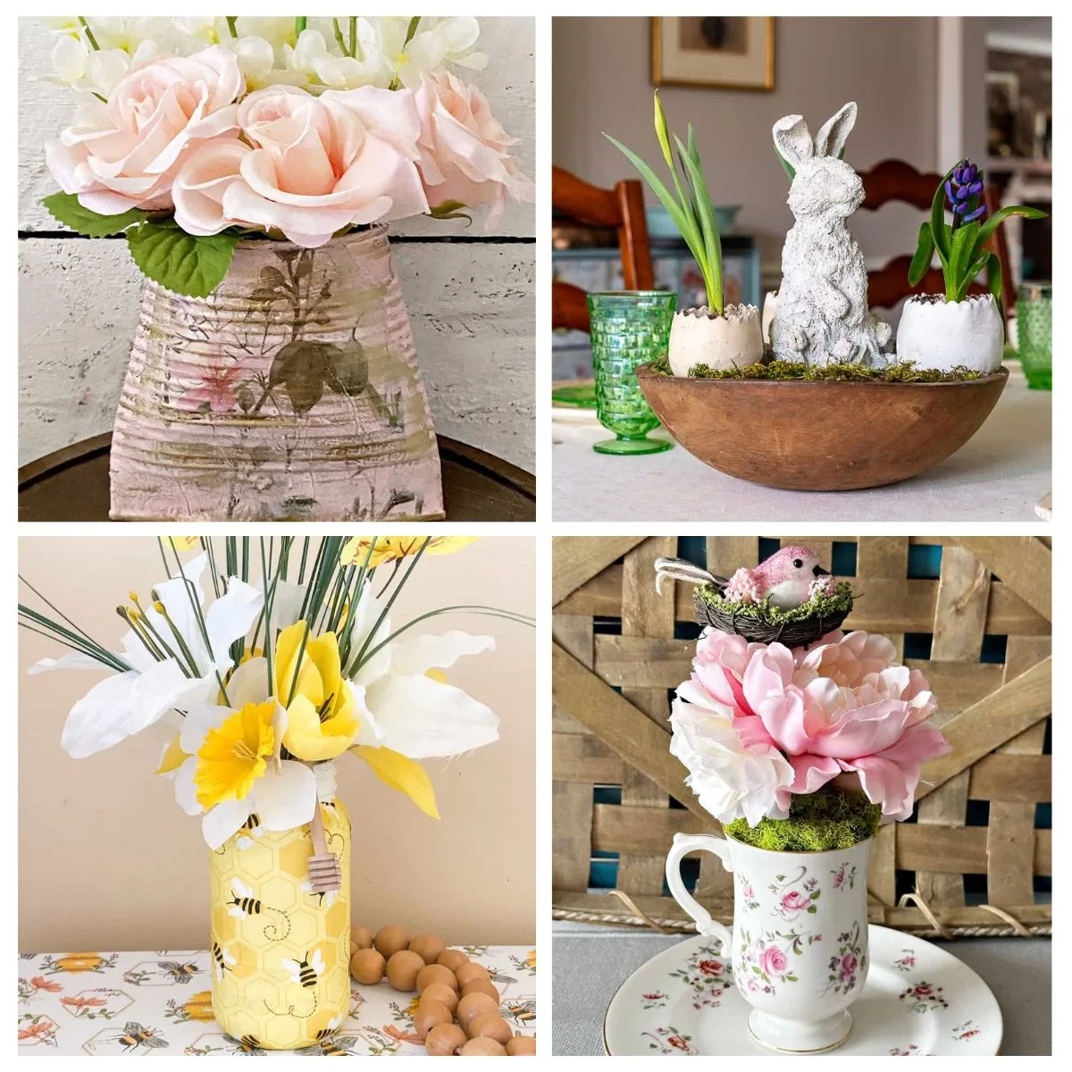 Easy Spring Crafts for Adults 4 image collage