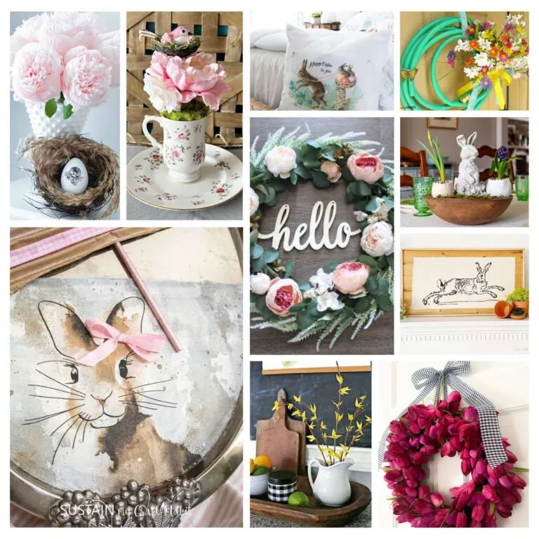 collage with spring crafts